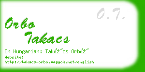 orbo takacs business card